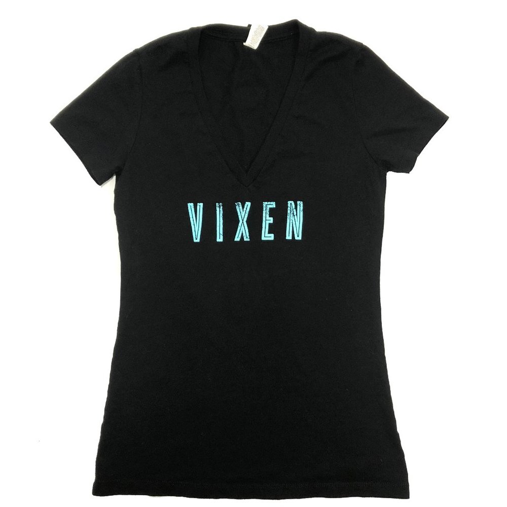 VIXEN Black & Blue V-Neck Tee